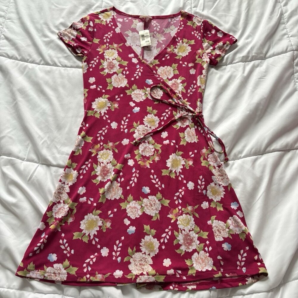 NWT Aeropostale Dress A-Line Womens Size‎ Small Pink Mini Y2K Babydoll Floral